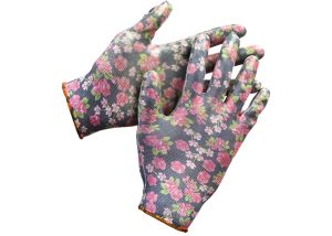 Перчатки GRINDA садовые, прозрачное нитриловое покрытие, размер L-XL, черные 11297-XL ― GRINDA